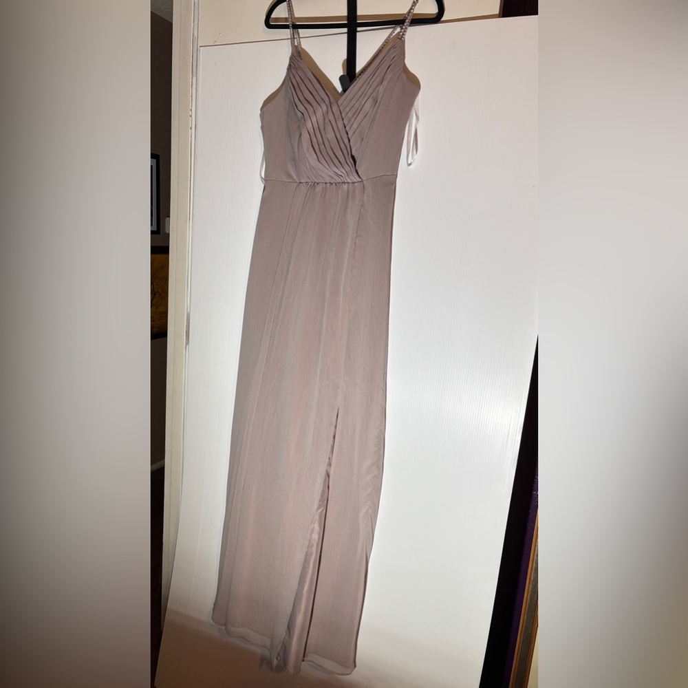 David's Bridal | Dresses | Davids Bridal Long Bridesmaid Dress With Beaded Straps Size 6